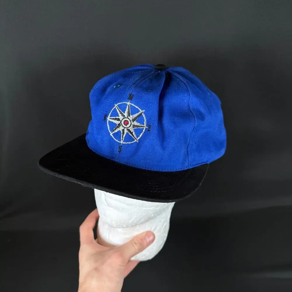 Marlboro Hat Deadstock Blue Baseball Cap Hat Adult Adjustable Compass NEW 1996